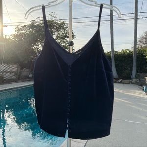 Madewel Midnight blue velvet tank.